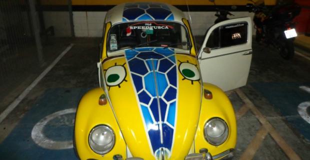 Copa 2014 - Torcedor pinta carro de Fuleco para a Copa do Mundo