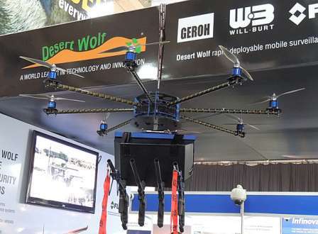 A companhia Desert Wolf fez demonstrações do drone na África do Sul em maio (Foto: Guy Martin/defenceWeb.co.za)