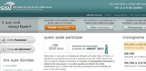 Abertas inscrições para o Sisu 2/2014; são 135 vagas para o IFNMG