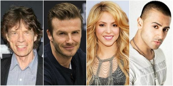 Mick Jagger, David Beckham, Shakira e Pitbull.