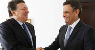Segundo Aécio, Durão Barroso (esquerda) estaria tentando antecipar entendimentos com o Mercosul