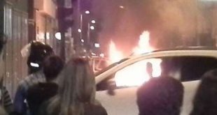 Vídeo - Carro da COPASA pega fogo no centro de Montes Claros