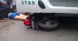 Montes Claros - Acidente envolvendo ônibus e motociclista deixa uma pessoa ferida, na Vila Guilhermina