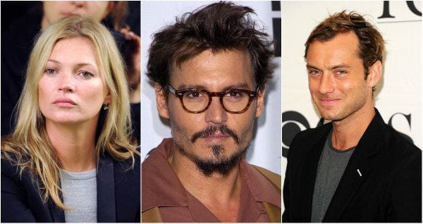 Kate Moss, Jude Law e Johnny Depp envolvidos em casos de drogas e orgiasKate Moss, Jude Law e Johnny Depp envolvidos em casos de drogas e orgias