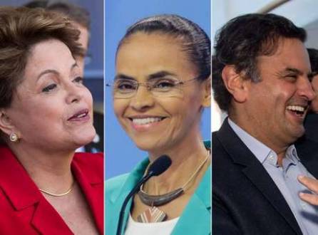 Dilma Rousseff (PT), Aécio Neves (PSDB) e Marina Silva (PSB) fizeram 24 viagens na região nesta semana