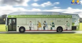 Ônibus pode rodar até 300 quilômetros com um tanque de gás produzido com fezes e lixo