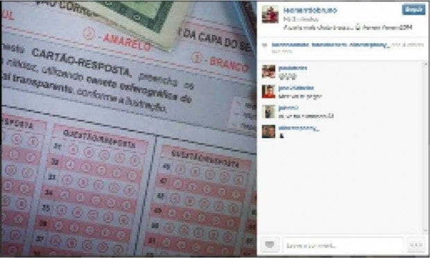 Enem 2014 - Candidatos postam fotos de cartões de resposta na internet