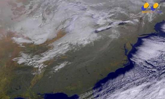 Imagens de satélite mostram tempestade de neve se aproximando do estado de Nova York