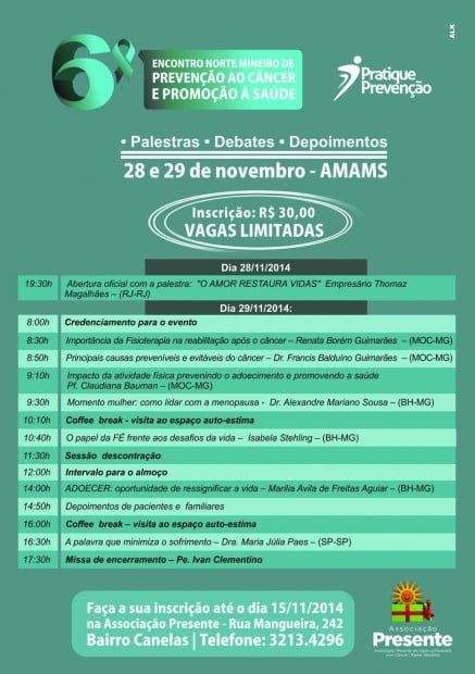 Norte de Minas - 6º Encontro Norte Mineiro de Prevenção ao Câncer e Promoção à Saúde