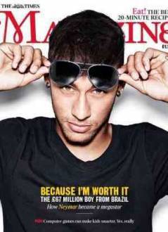 Na capa da "Times Magazine" de novembro: "como Neymar se tornou um megastar"