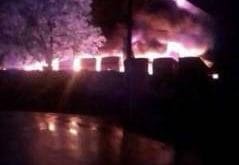 MG - Incêndio atinge garagem da Saritur e fogo destrói 53 ônibus