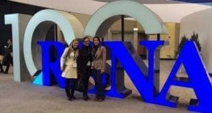 As médicas Sara Cardoso, Simone Aires e Cristiane Turano, no Congresso mundial de radiologia