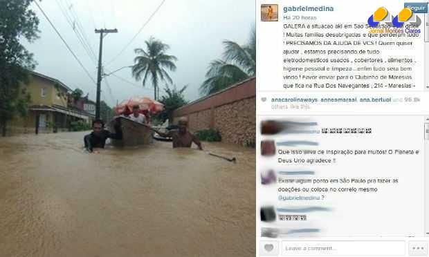 Surf - Medina pede ajuda para vítimas de enchente e oferece prancha autografada
