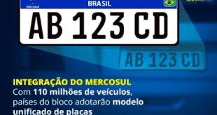 Brasil - Veículos licenciados a partir de 2016 terão placa no padrão Mercosul