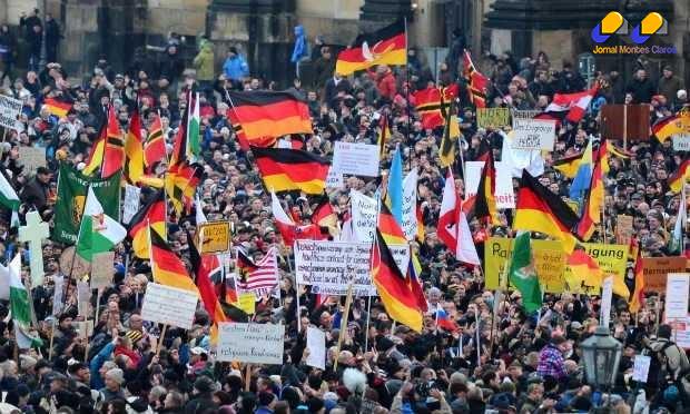 Manifestantes se unem contra o islã em Dresden, leste da Alemanha