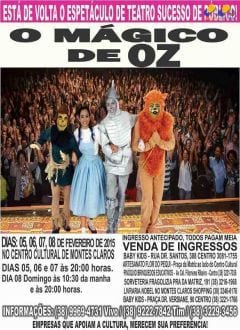 "O Magico de Oz" estará em cartaz em Montes Claros em Fevereiro
