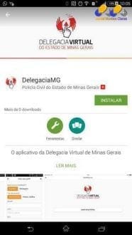 MG - Polícia Civil de Minas Gerais lança aplicativo "Delegacia Virtual" para registros de ocorrências simples