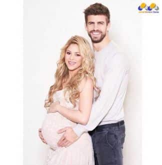 Shakira com o marido, Gerad Piqué, na foto postada no Instagram