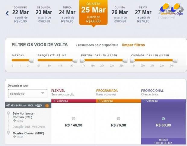 Só neste fim de semana! Passagem nos voos de Montes Claros para BH por R$ 60,80