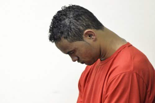 Ex-goleiro Bruno Fernandes em março de 2013, durante julgamento em Contagem (MG), no qual era acusado de mandar matar a ex-amante, Eliza Samudio