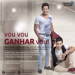 Sorteio - Quer ganhar um Kit exclusivo, com CD, copo, caneta e muito mais da dupla Clayton e Romário?