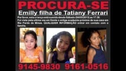 Emilly Ferrari desapareceu no ano 2013 em Rio Pardo de Minas, no Norte de Minas