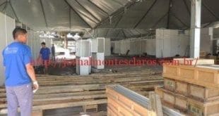 A montagem para a Fenics está em ritmo acelerado No Parque de Exposições