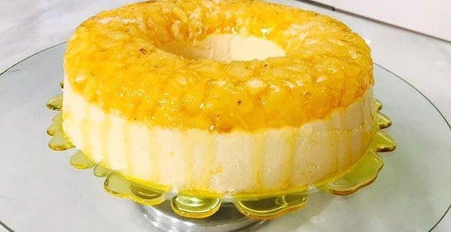 Gastronomia - Receita de Bolo gelado de biscoito com doce de abacaxi