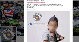 SP - Bebê com algema e cassetete em post da PM de SP gera polêmica na internet