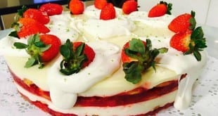 Gastronomia - Receita de Torta gelada de morango e limão