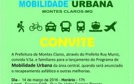 Montes Claros - Prefeitura de Montes Claros lança hoje Programa de Mobilidade Urbana