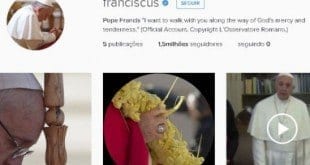 Papa Francisco alcança 1,5 milhão de seguidores no Instagram
