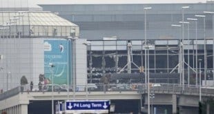 Imagem mostra área afetada pela bomba no aeroporto de Bruxelas