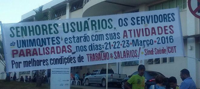 Montes Claros - Servidores do Hospital Universitário Clemente de Faria seguem em paralisação