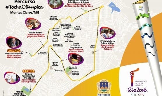 Percurso Revezamento Tocha Olímpica