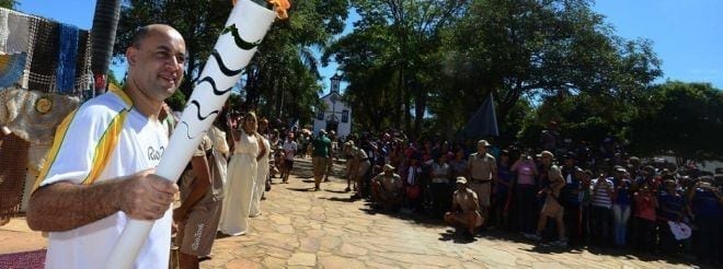 Couto de Magalhães estave na rota do quarto dia de revezamento do símbolo olímpico