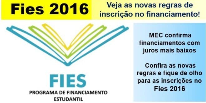 MEC publica regras do Fies para seleção no segundo semestre 2016