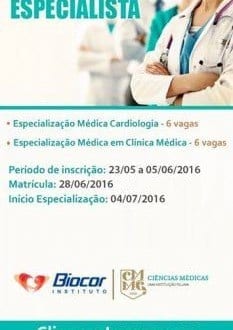 Especialização Médica Cardiologia e Clínica Médica em Minas Gerais
