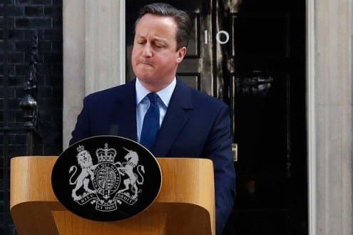 O primeiro-ministro britânico, David Cameron, durante pronunciamento no qual anunciou que vai renunciar (Foto: Stefan Wermuth / Reuters)