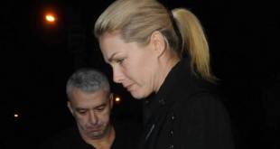 Ana Hickmann e o marido Alexandre Corrêa na saída da delegacia em BH