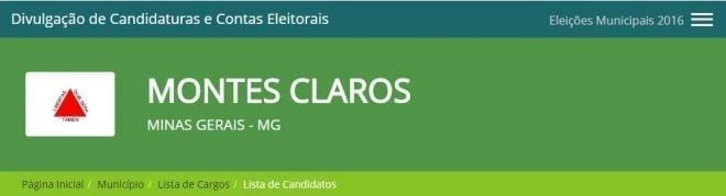 Eleições 2016 - TSE divulga dados dos candidatos a prefeito em Montes Claros