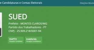 Eleições 2016 – Sued (PT) tem candidatura indeferida em Montes Claros