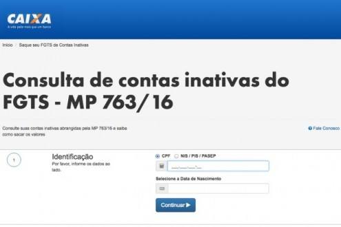 Site da Caixa não mostra todas as contas inativas