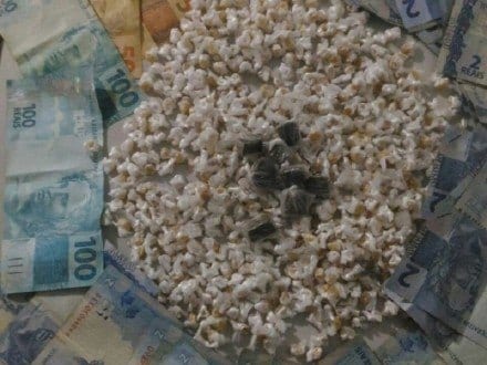 Montes Claros - Viatura do canil da PM encontram 610 pedras de crack no bairro Conferência Cristo Rei