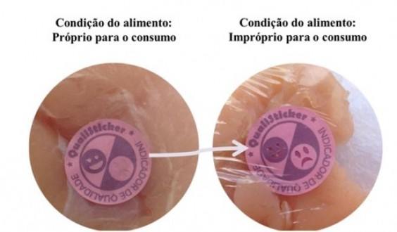 Pesquisadora cria adesivo para identificar se o frango está adequado para o consumo
