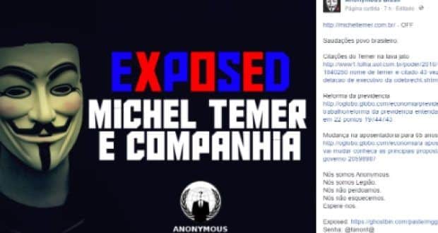 "Seu nome foi citado quarenta e três vezes na operação Lava Jato", diz mensagem sobre Temer