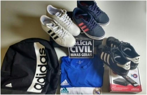 A Polícia conseguiu recuperar parte de uma carga com material esportivo