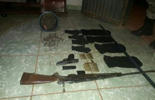 Materiais apreendidos com os suspeitos presos no Norte de Mina