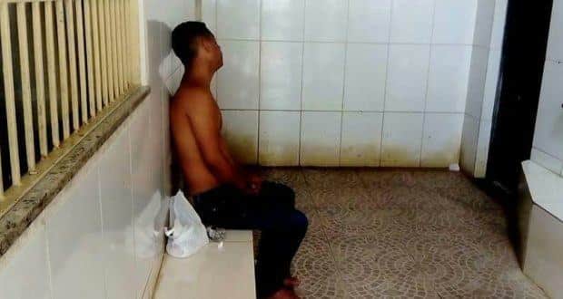 Jovem estava completamente desnorteado e sem roupas quando foi preso
