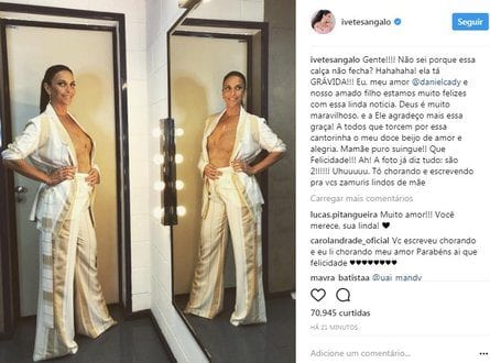 Ivete Sangalo está grávida de gêmeos